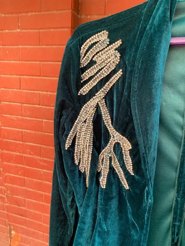 Midnight Teal Velvet Top