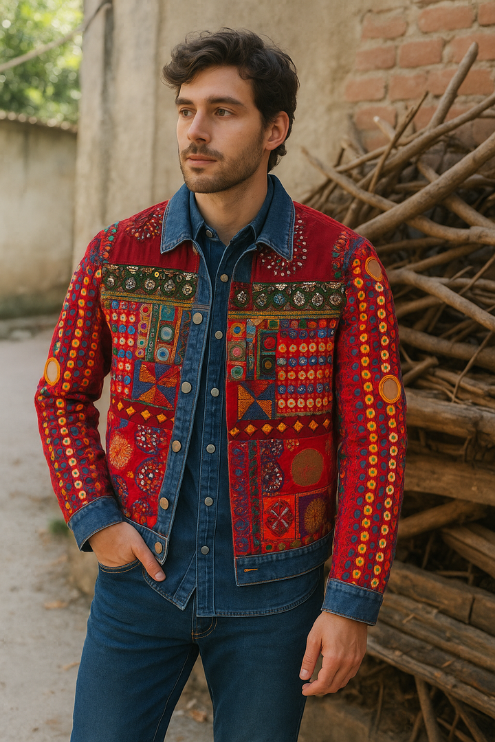 Lal Raag Embroidered Jacket Men