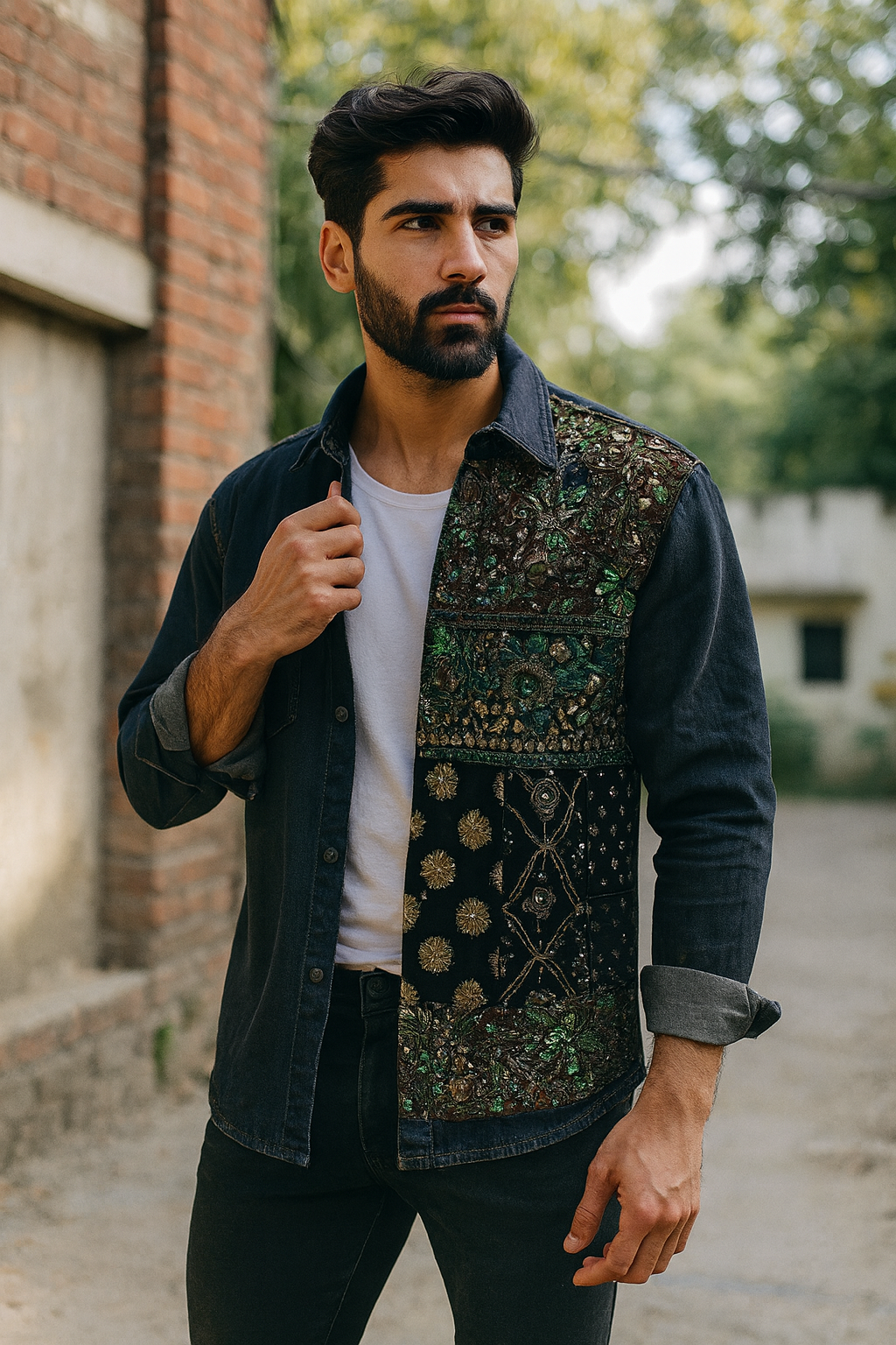 Black Denim Boho Shacket