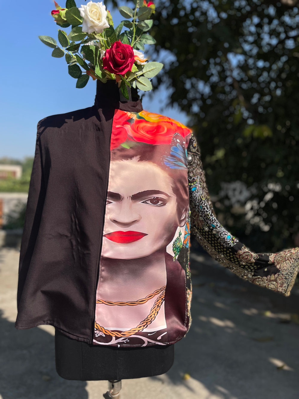 Frida Kahlo Embellished Black Blazer - banjaratrail