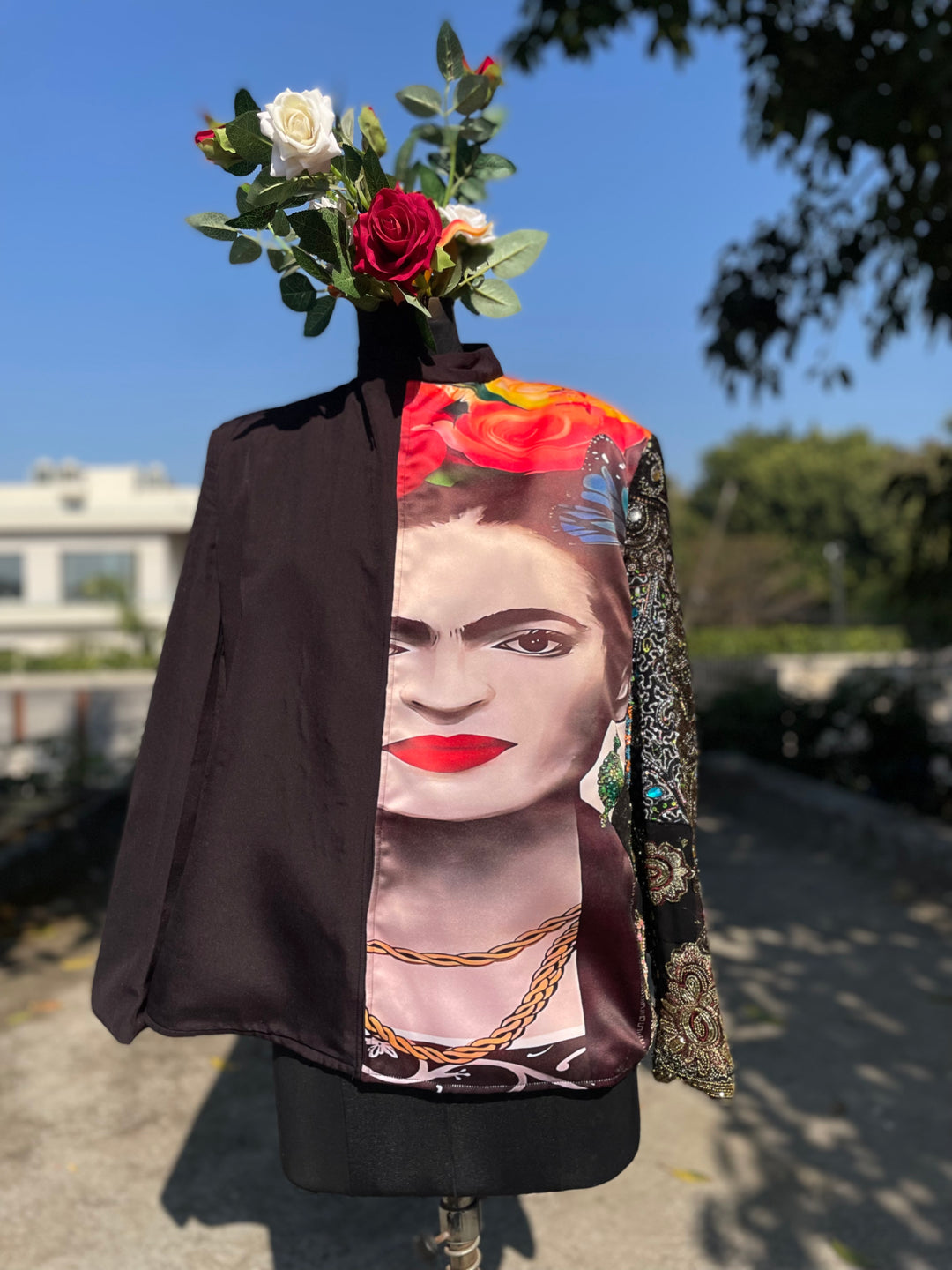 Frida Kahlo Embellished Black Blazer - banjaratrail