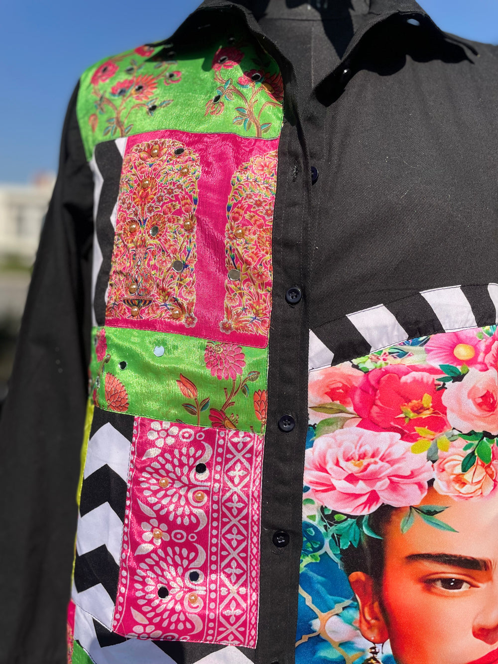Frida Kahlo Embellished Shirt - banjaratrail