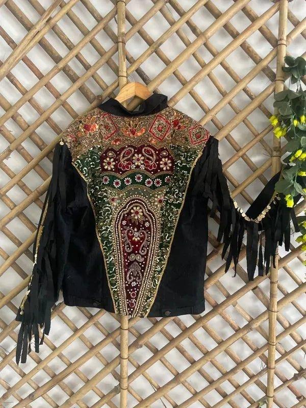 Black fringe embellished jacket - banjaratrail
