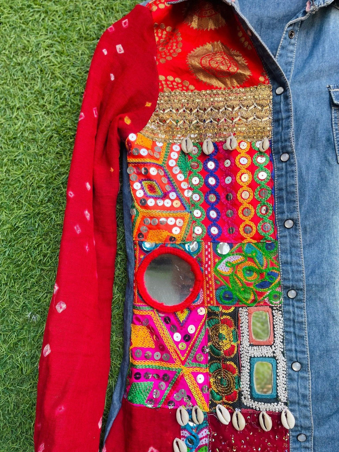 Red Banjara half &half shirt - banjaratrail