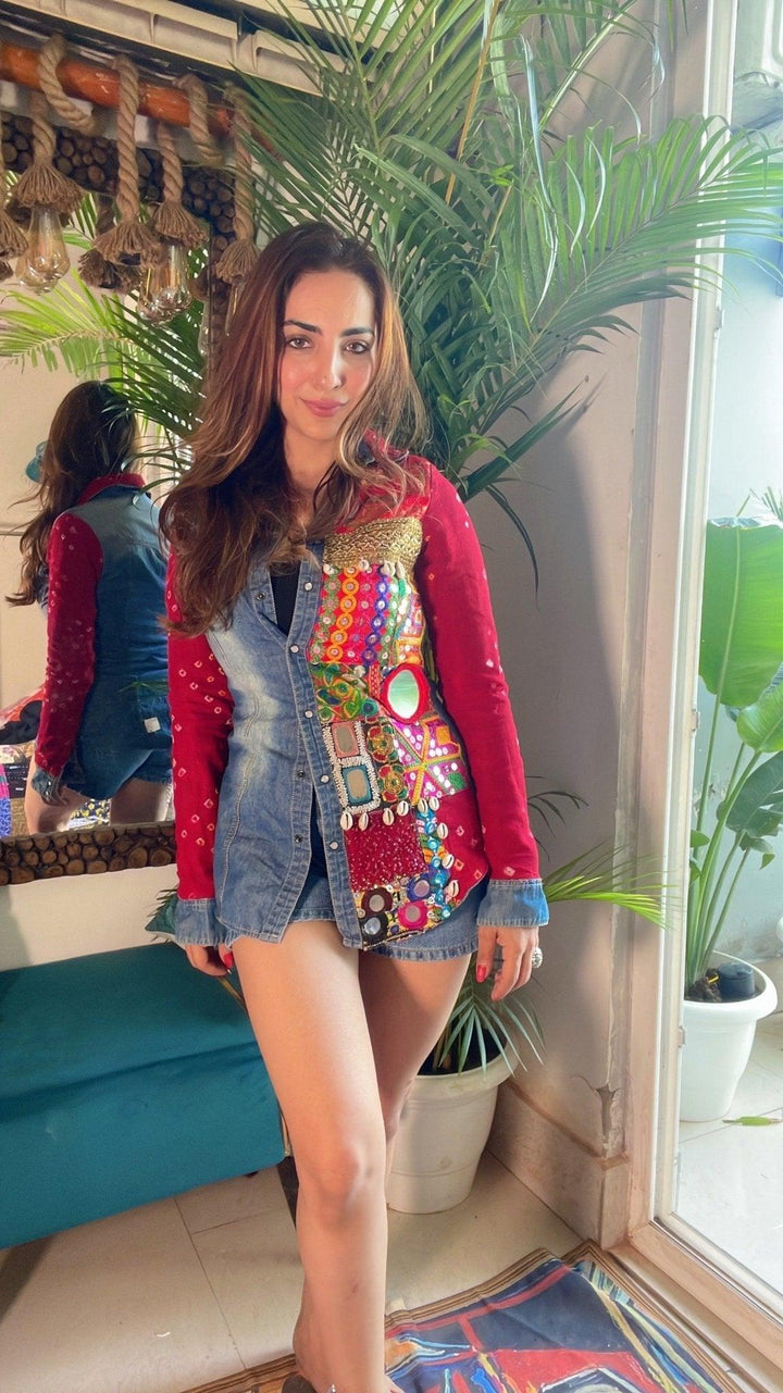 Red Banjara half &half shirt - banjaratrail