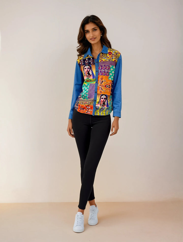 ‘Sultana’- Embellished Denim Shirt