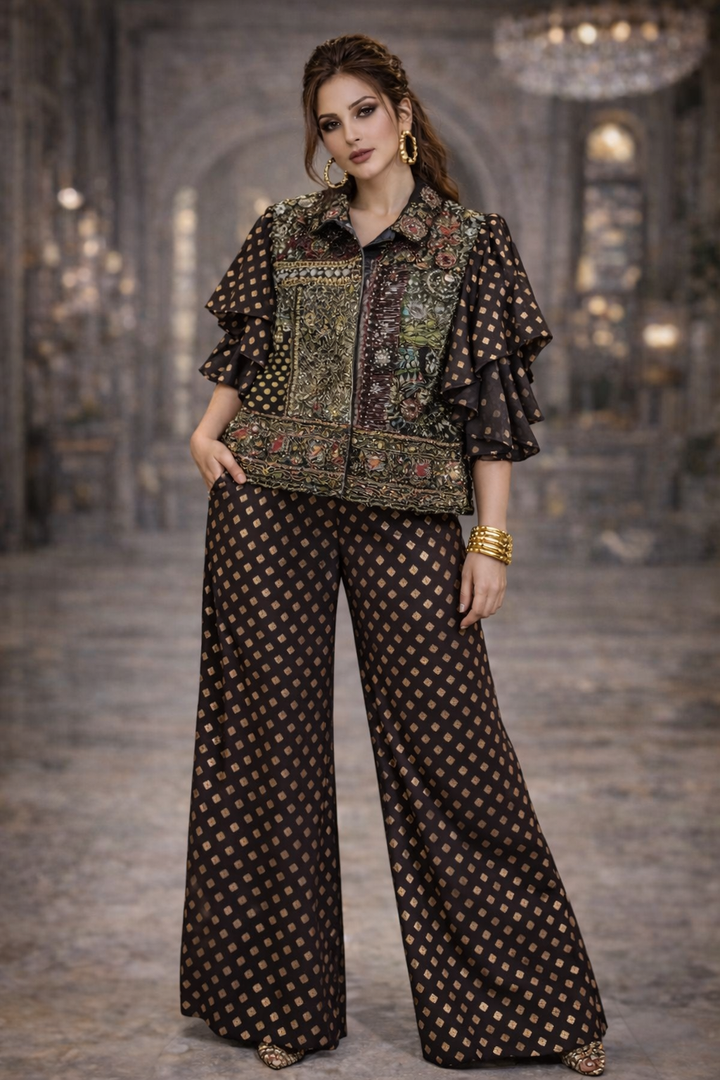 Fiona Embellished Co-Ord Set Black