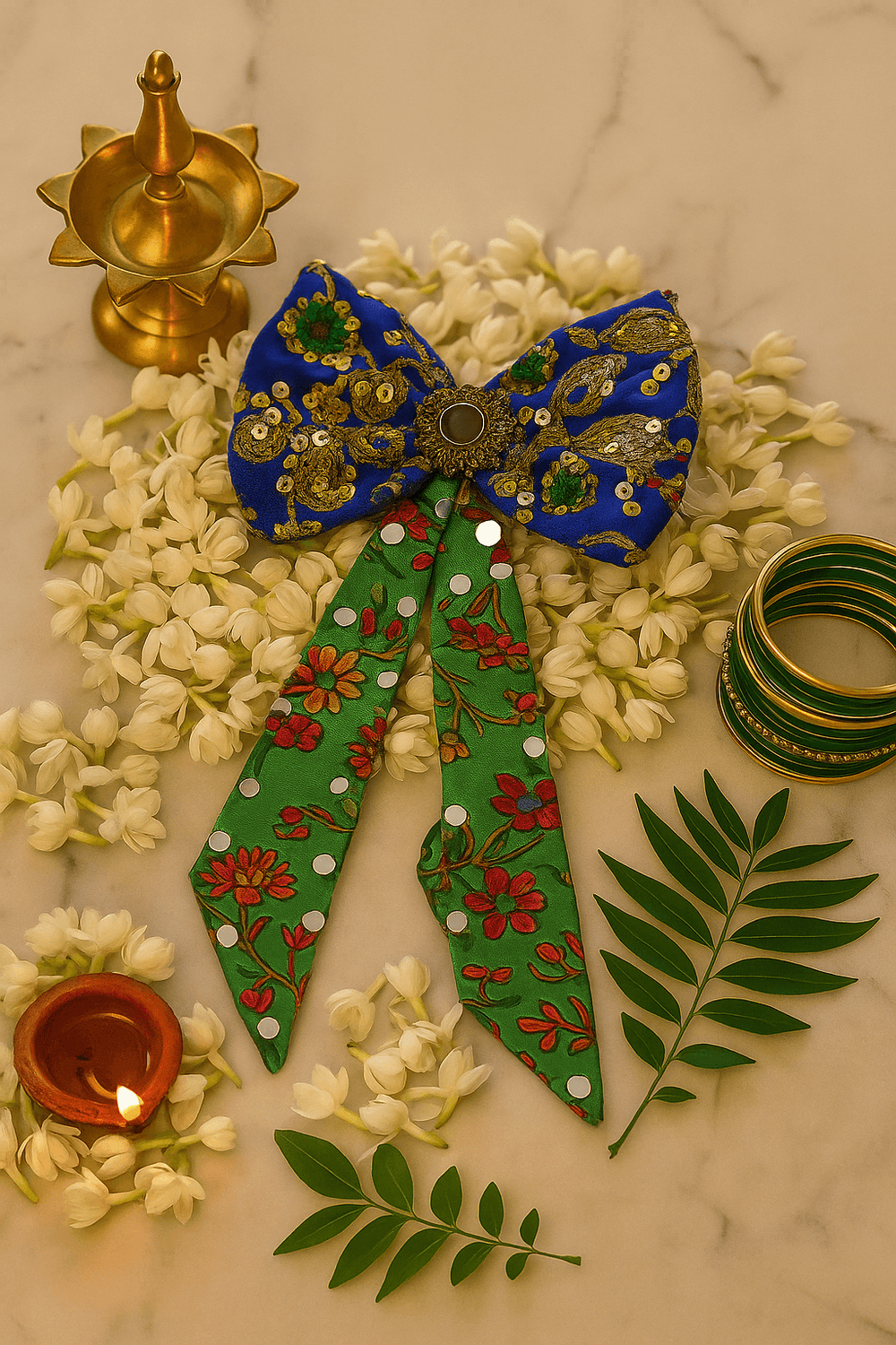Rangrez Regal Bow | Blue & Green Edition - banjaratrail
