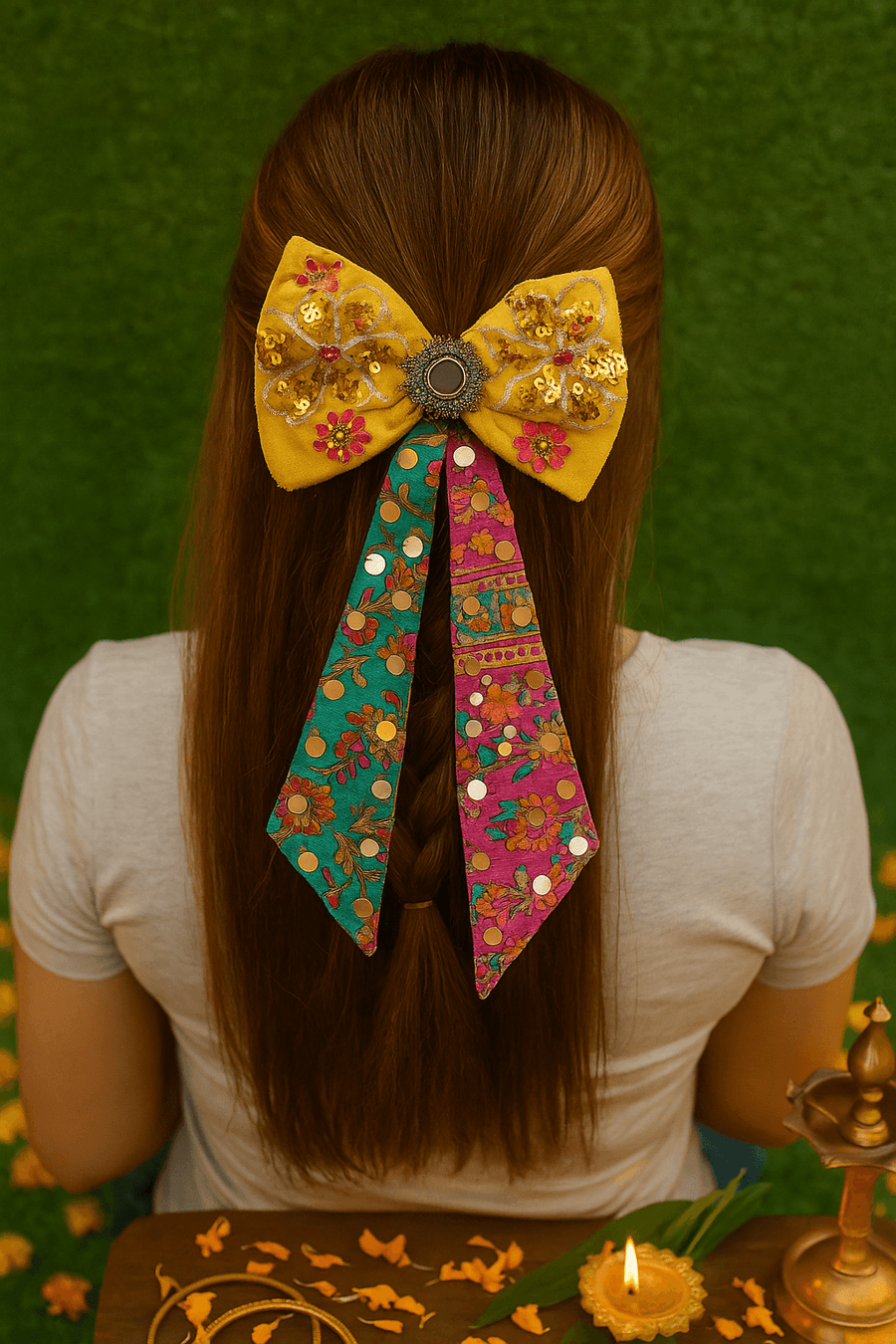 Phoolon Ki Rani Bow | Yellow Celebration Edition - banjaratrail