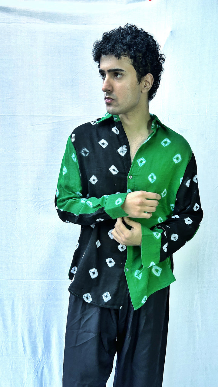 Emerald Noir Bandhani Shirt