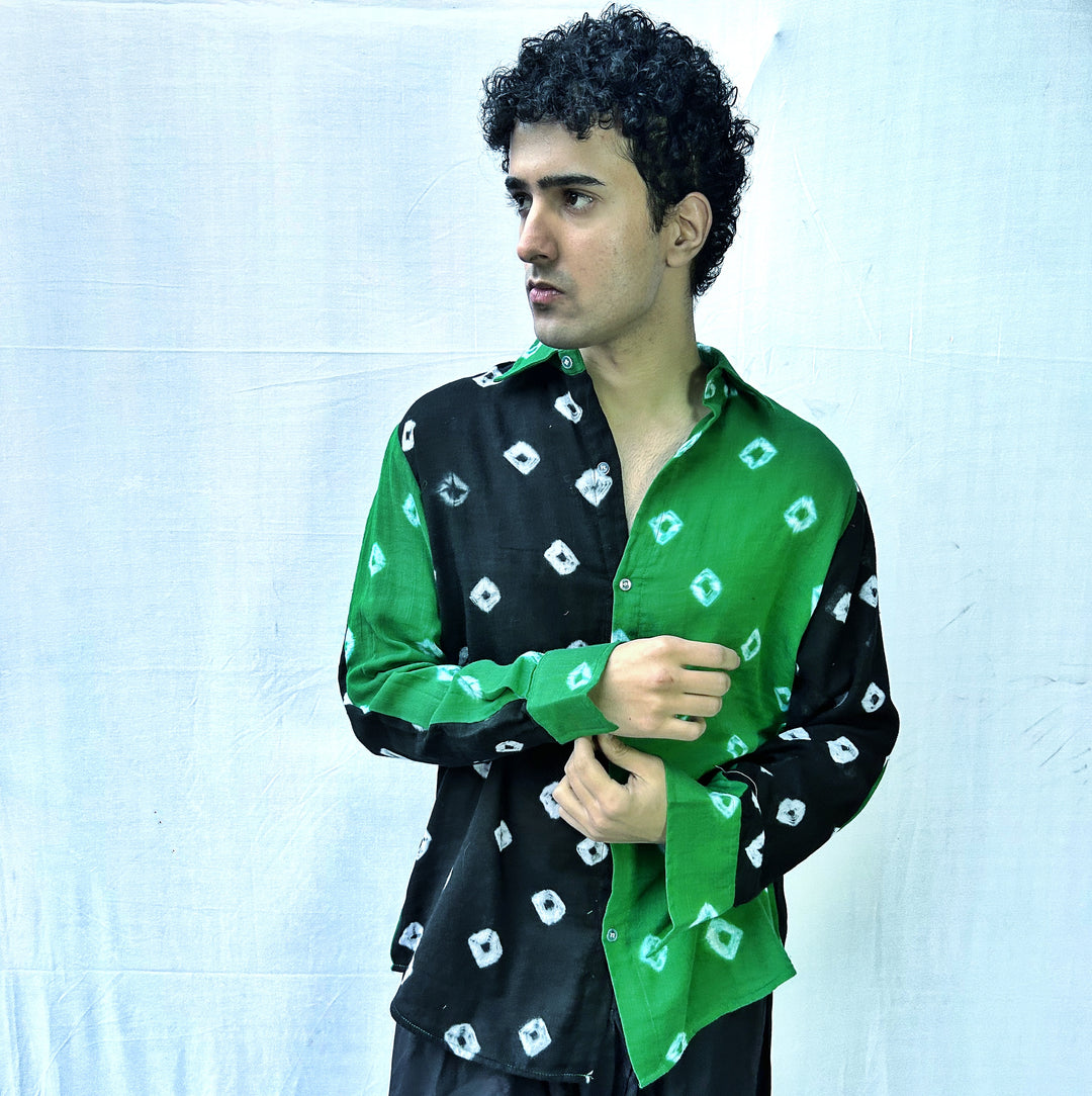 Emerald Noir Bandhani Shirt
