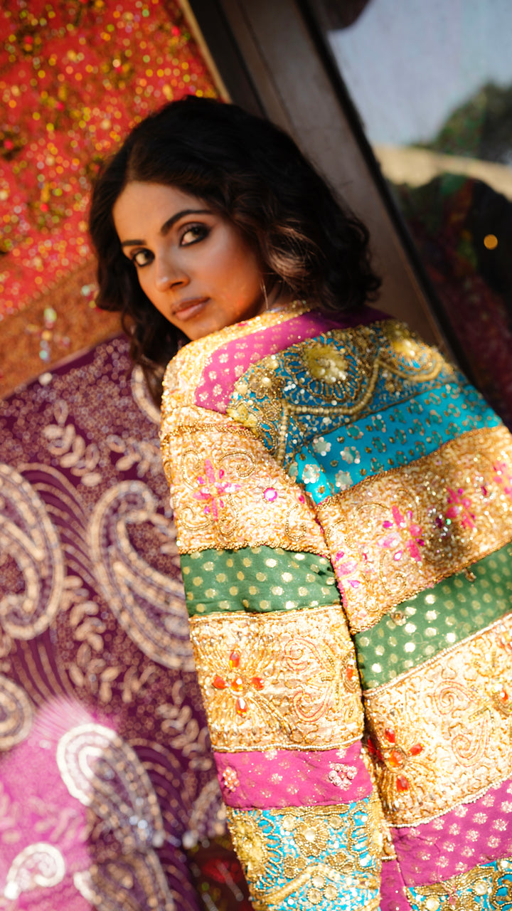 'Shahi Andaz' Embellished Overcoat with Bustier