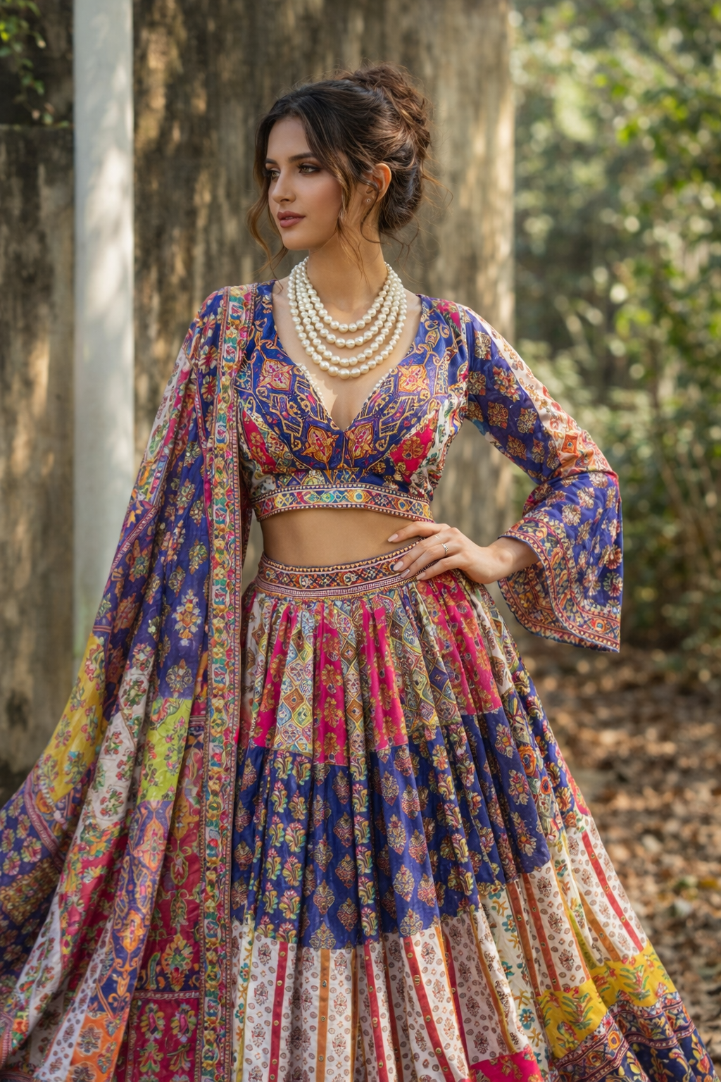 Patchwork Mirror Lehenga