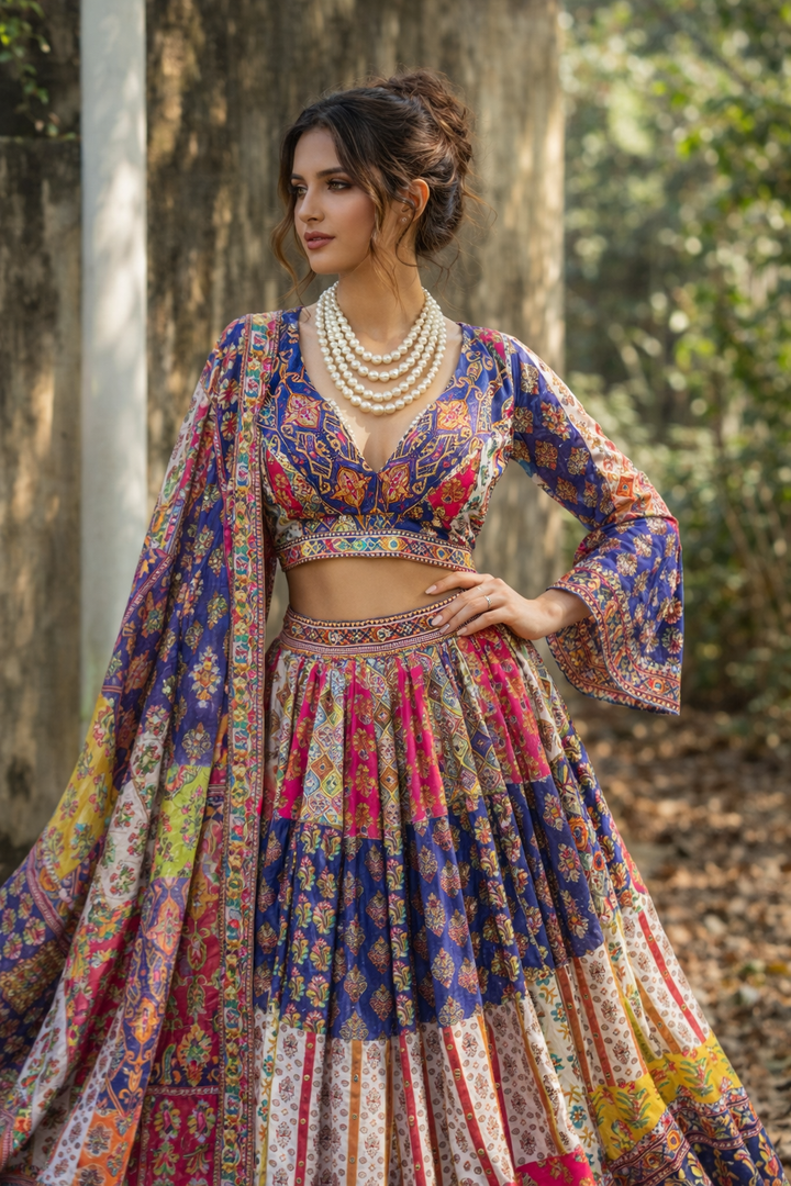 Patchwork Mirror Lehenga