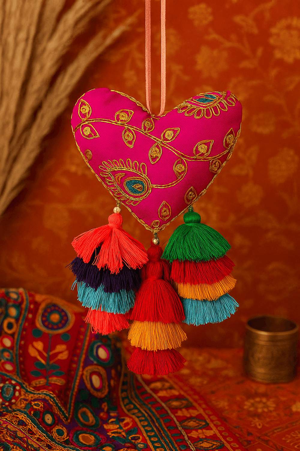 Gulaabi Tassel Boho Hair Band - banjaratrail