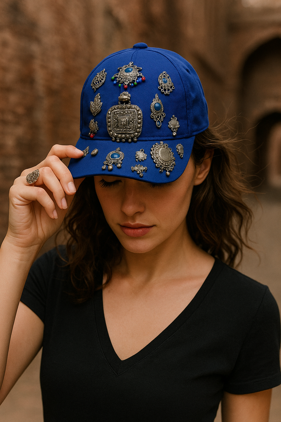 Afghani jewels Embellished Cap - banjaratrail