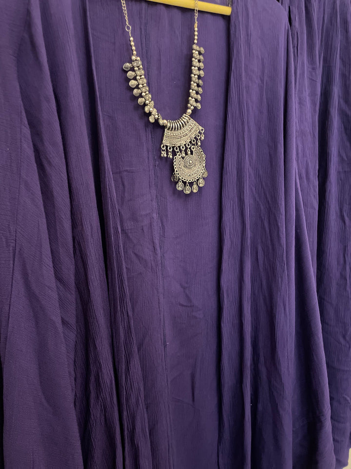 Purple co-ord Set with Necklace