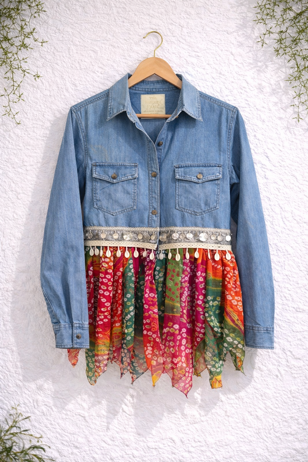 Umbrella Bandhini Denim Shirt