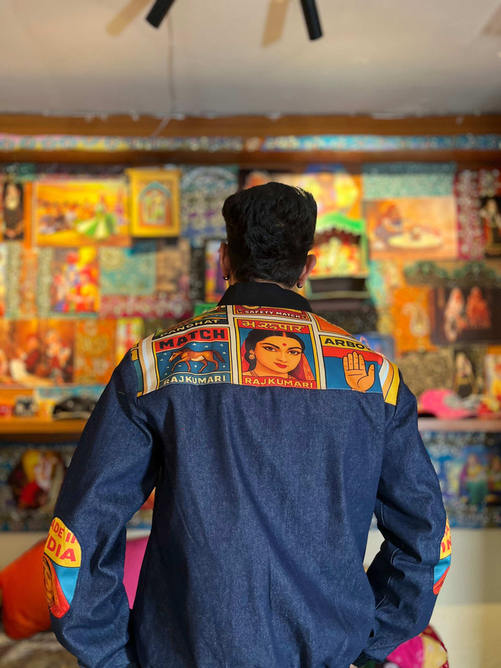 Matchis collection denim bomber jacket