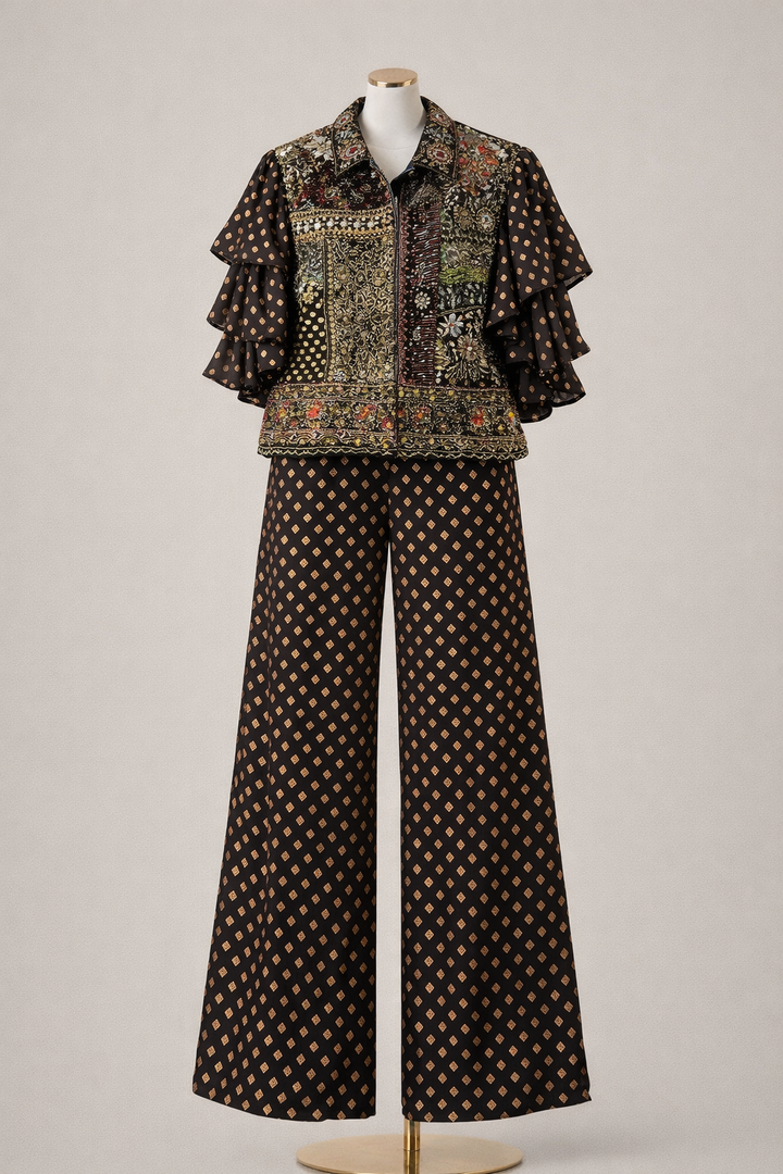 Fiona Embellished Co-Ord Set Black