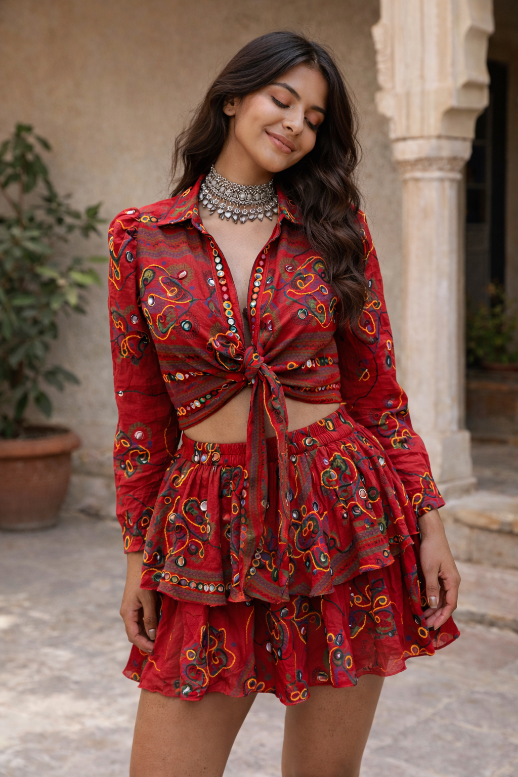 Laal Leher Co-ord Set