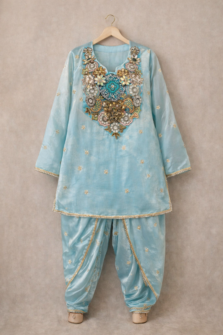 Noor Jahan Aqua Embellished Co-Ord Set