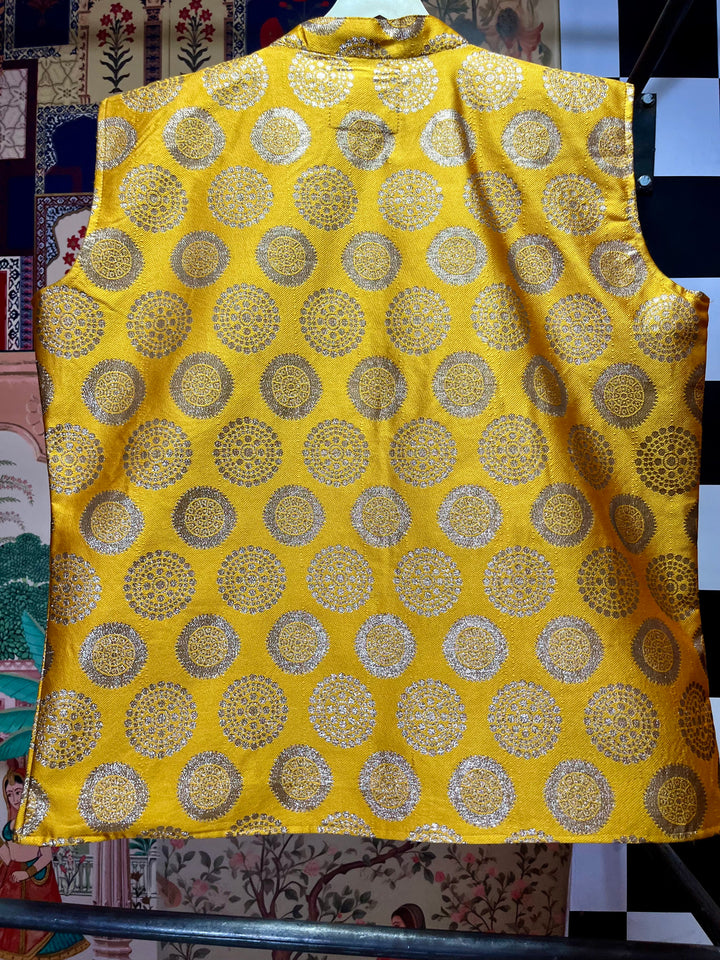 Brocade Nehru Jacket with Circular Motifs