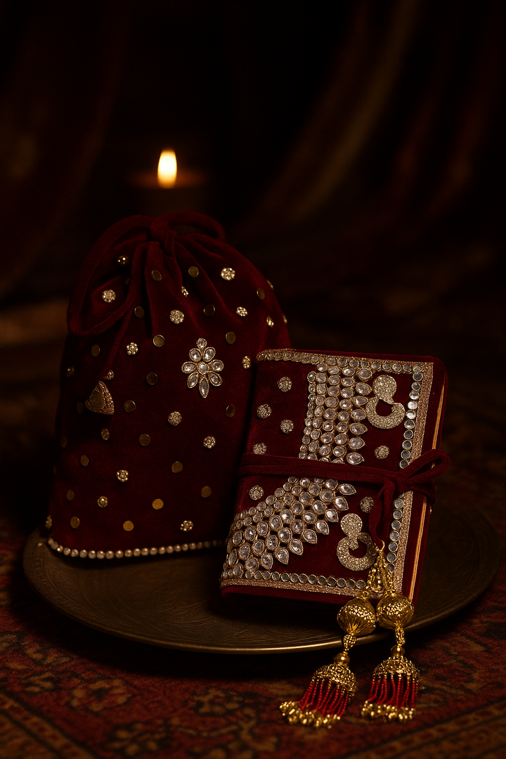 Bridal Journal – Handcrafted Keepsake with Embellished Pouch