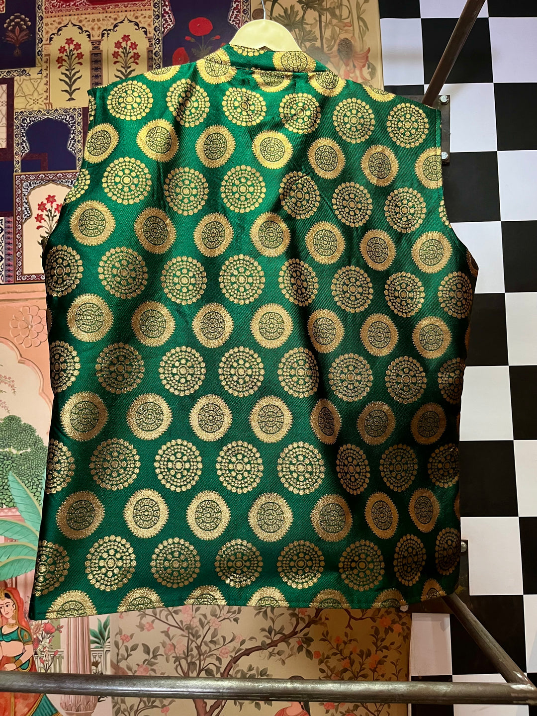 Brocade Nehru Jacket with Circular Motifs