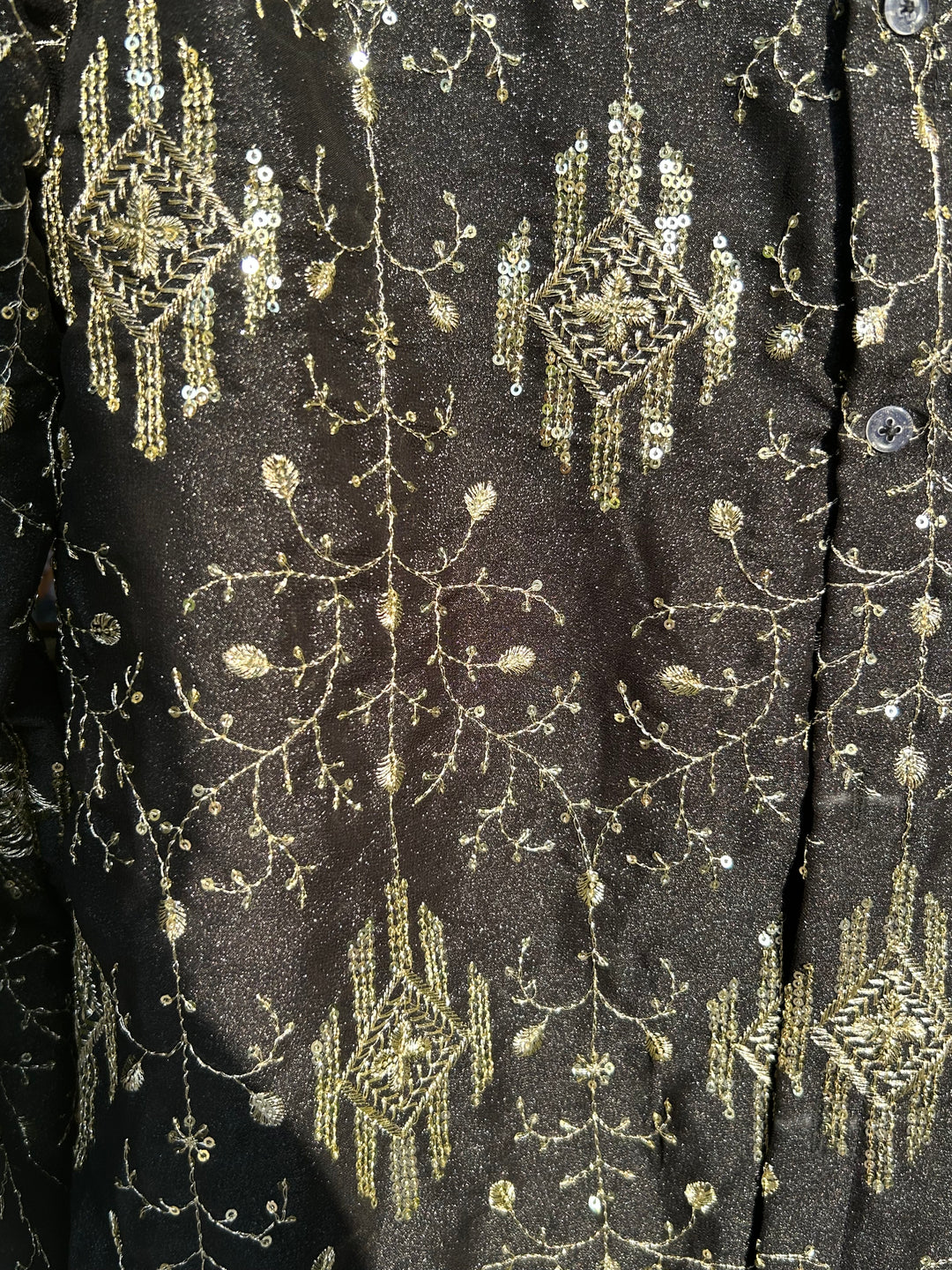Noir Sutra Mirror Embroidered Shirt