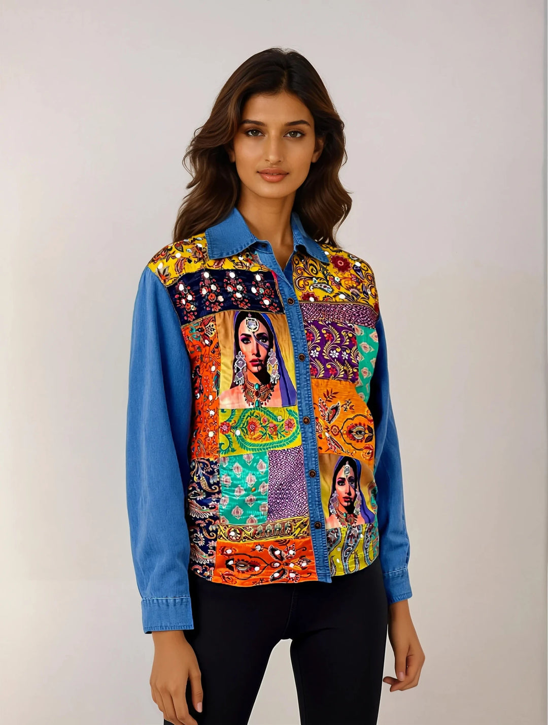 ‘Sultana’- Embellished Denim Shirt