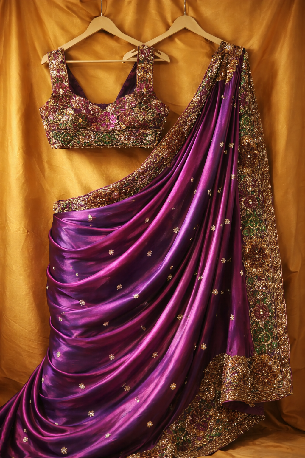 Plum  Handcrafted Saree