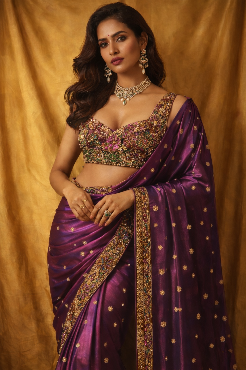 Plum Handcrafted Saree
