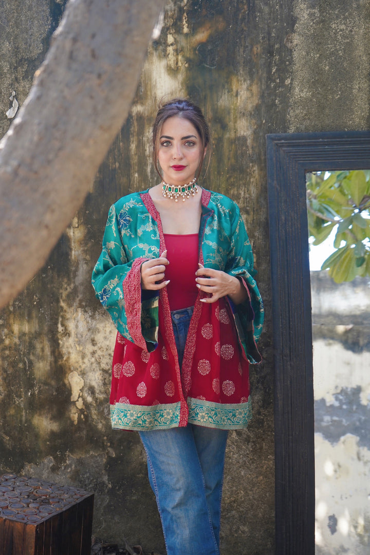 ‘Begum’-Brocade Peplum Top