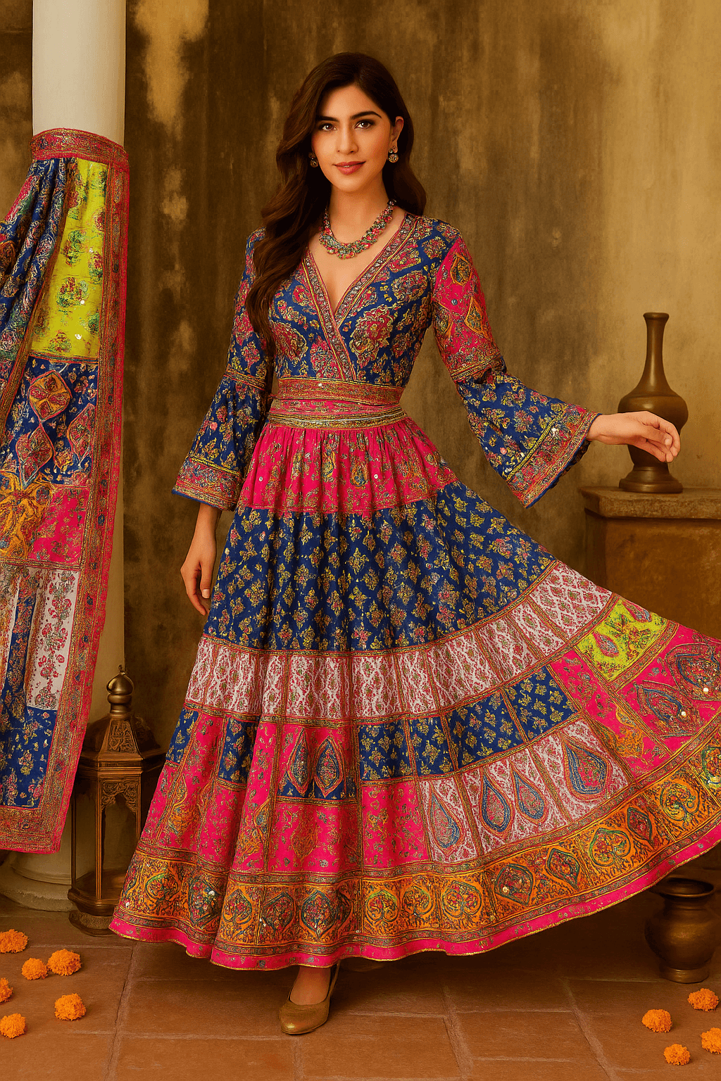 Patchwork mirror lehenga - banjaratrail
