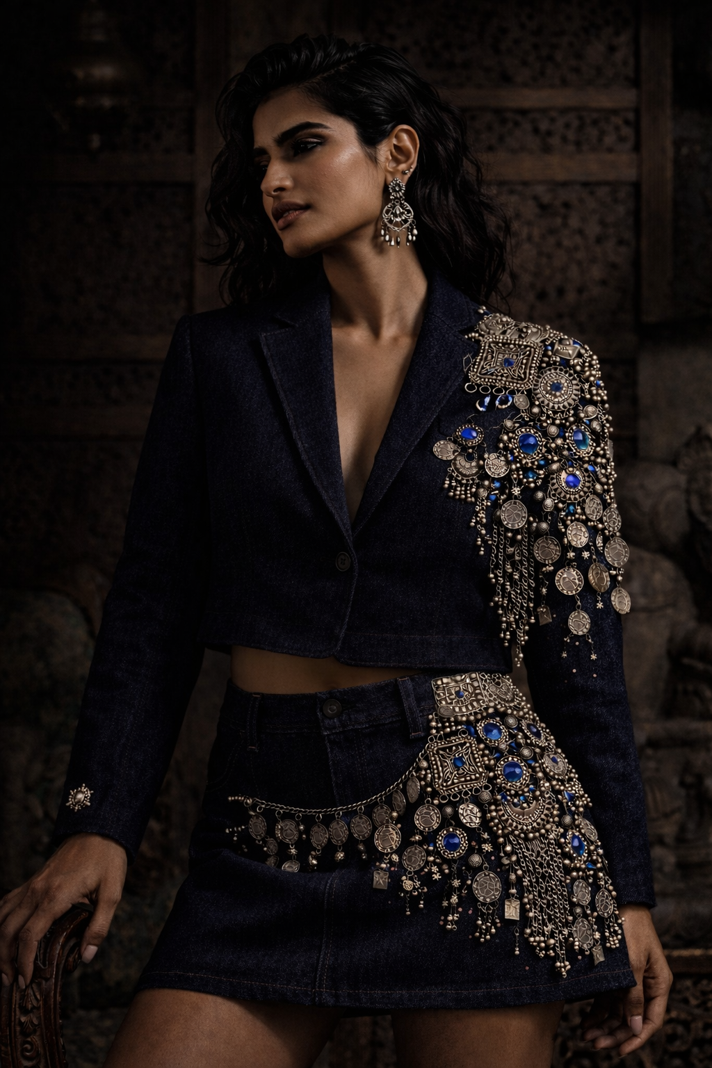 The Yasmeen Set Afghan-Inspired Silver Armour Silhouette