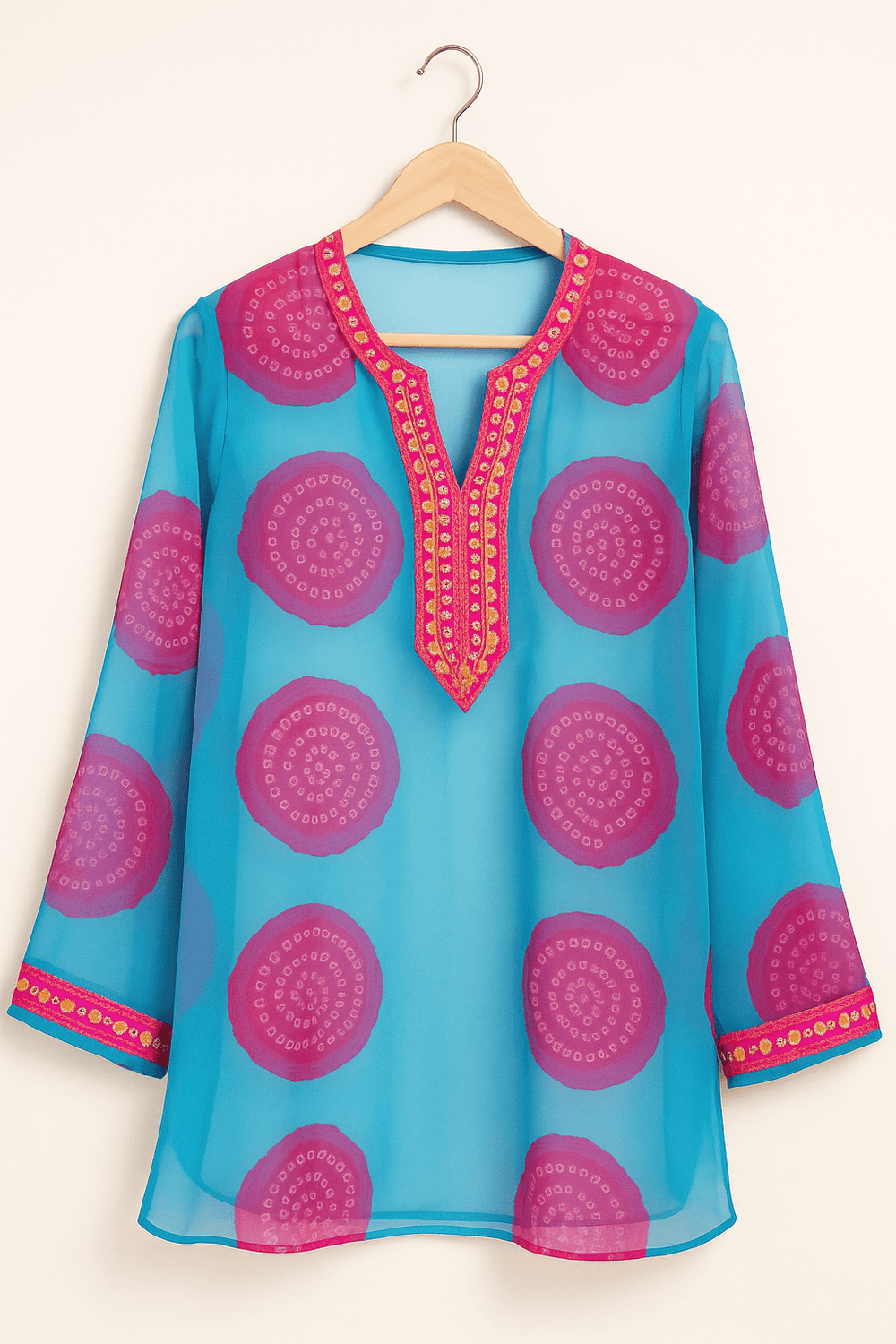 Rangrez Mirror Pop Sheer Tunic - banjaratrail