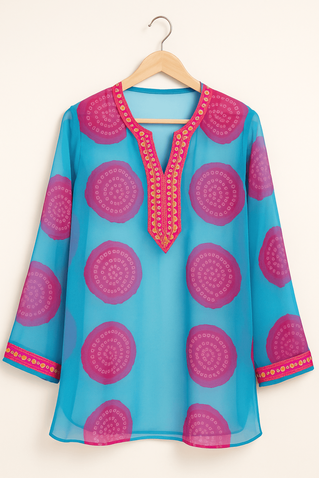 Rangrez Mirror Pop Sheer Tunic - banjaratrail