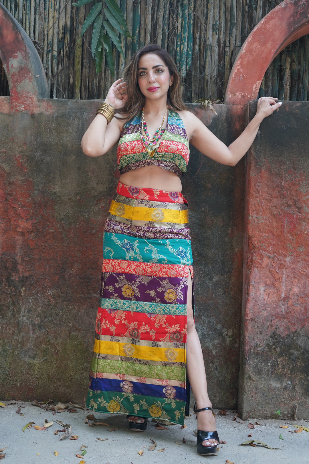 ‘Laila’ -Brocade silk skirt & Top set