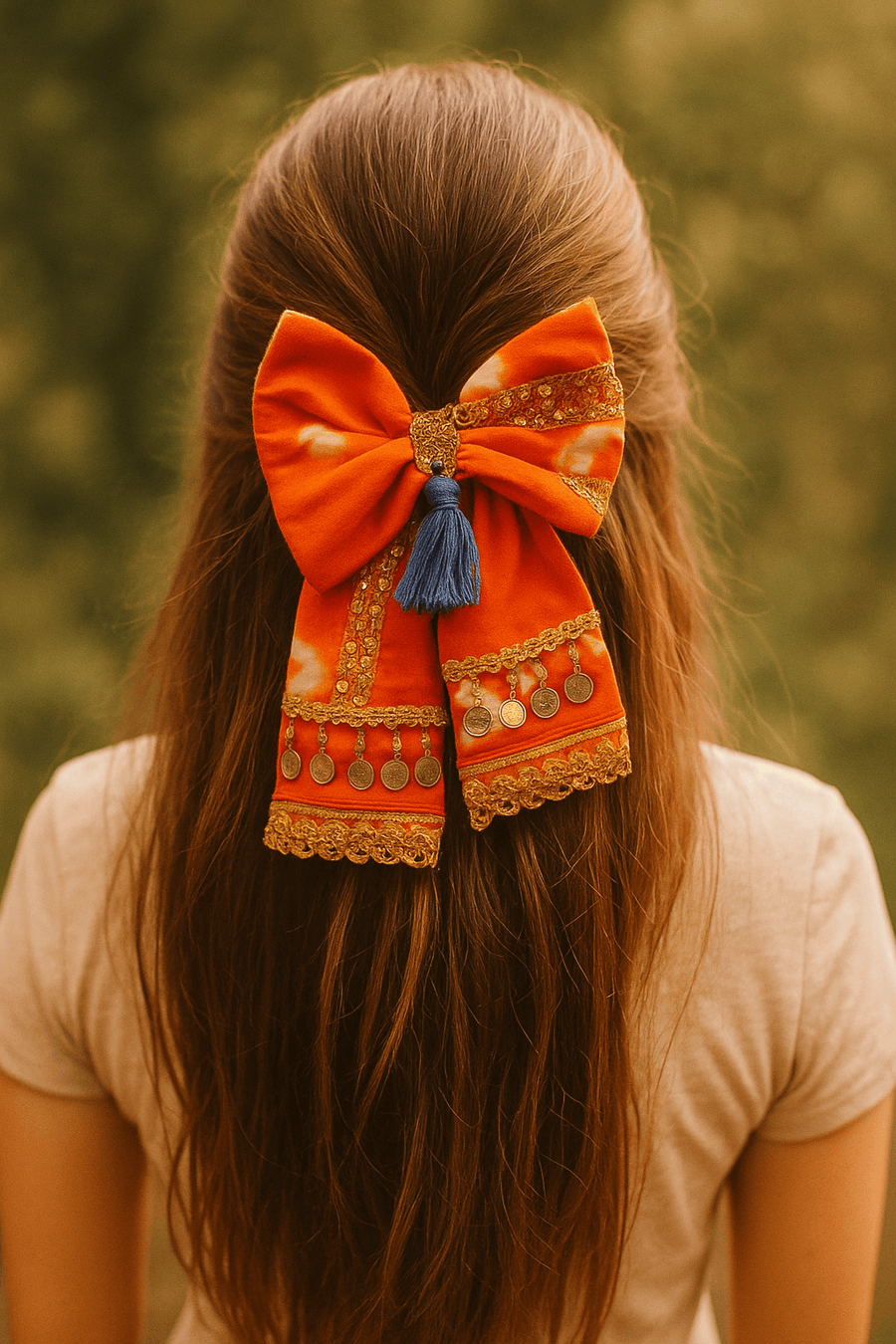 Coin Tassel Hair bow - banjaratrail