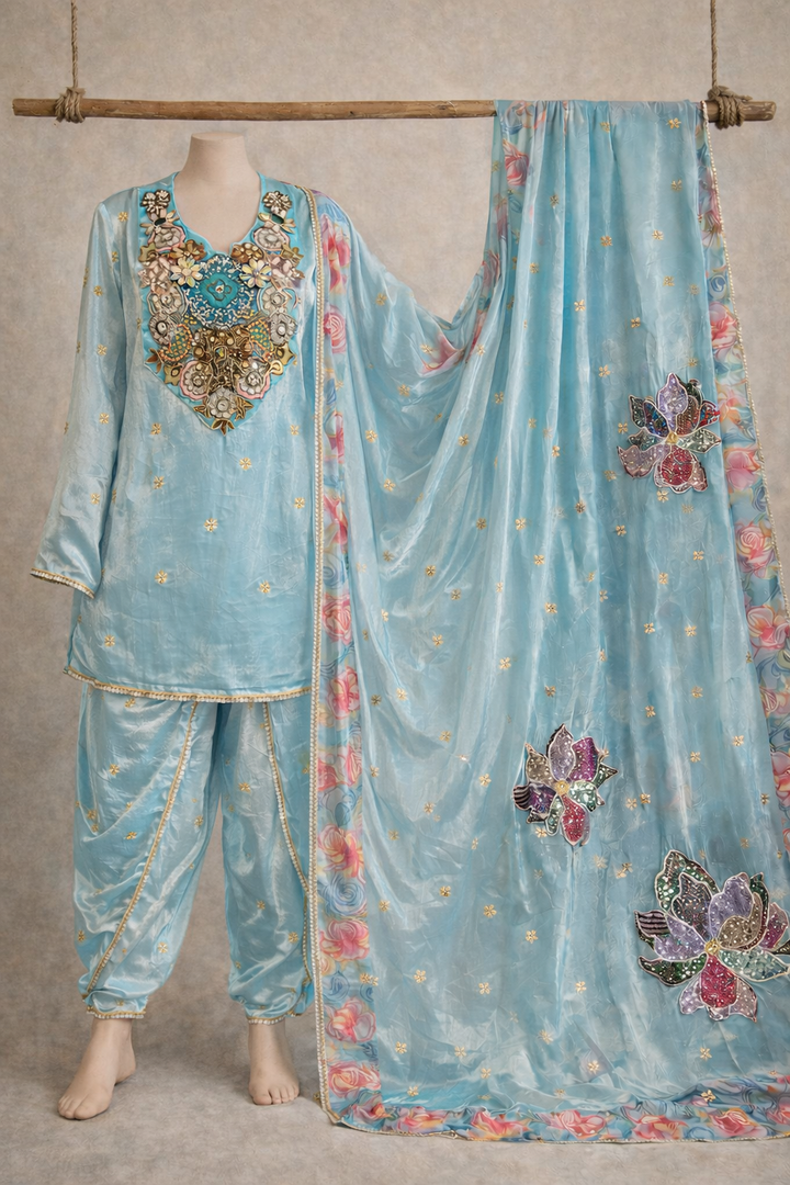 Pariza - Lotus Embroidered Suit Set