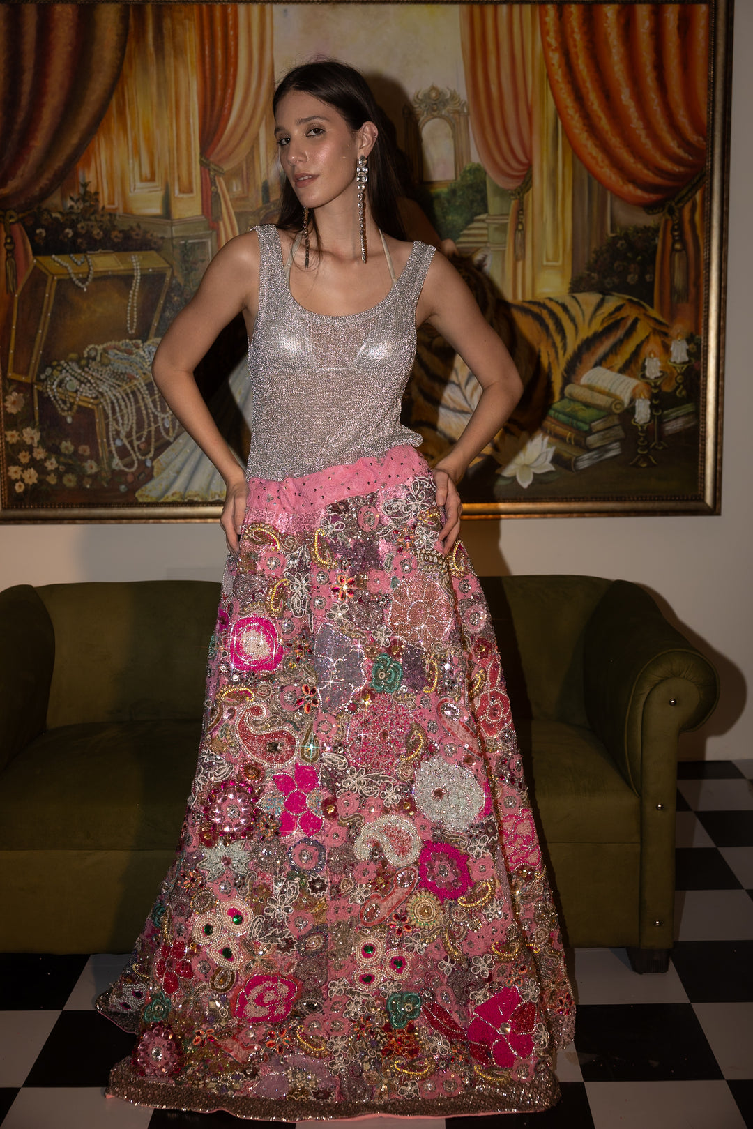 The Gulabi Tapestry skirt