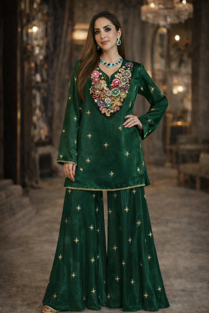 Gulzaar Emerald Embellished Kurta Set
