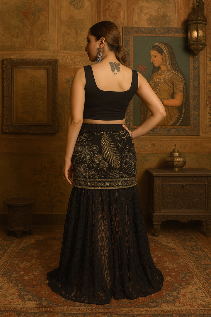 Mermaid embellished Lace Skirt