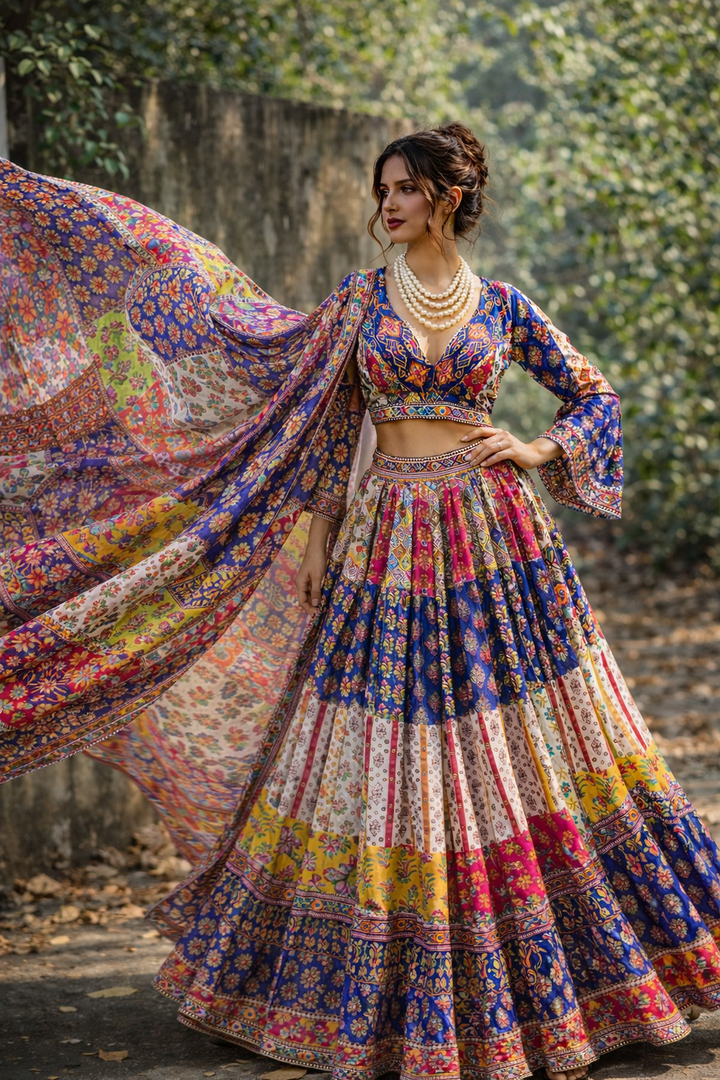 Patchwork Mirror Lehenga
