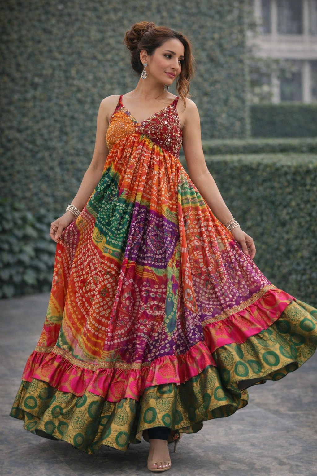 Ghazal Bandhani Maxi Dress 4XL Ghazal Bandhani Maxi Dress 4XL
