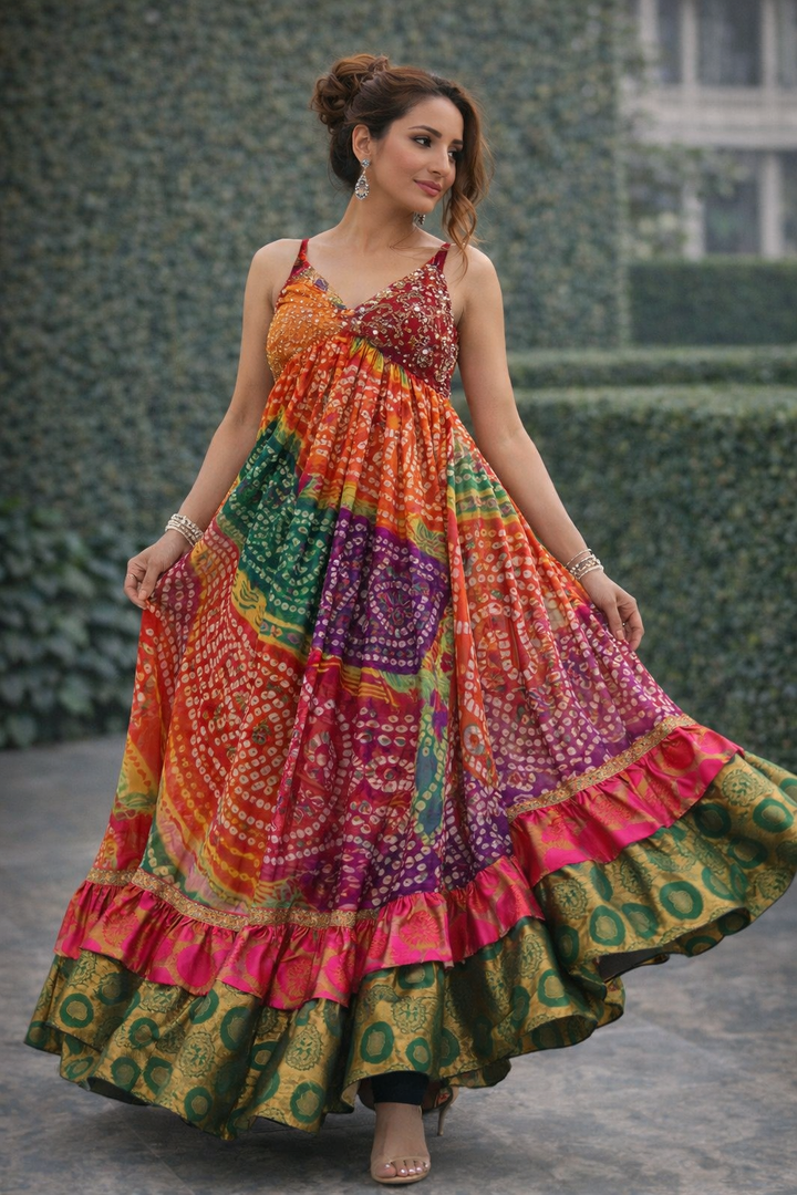 Ghazal Bandhani Maxi Dress