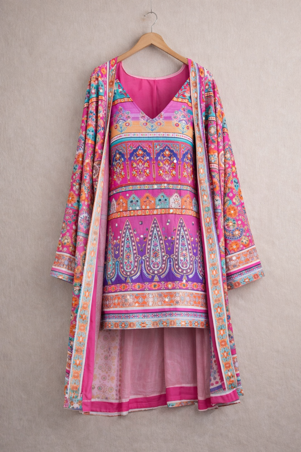 Blush' Mirror Dress & Shrug Set