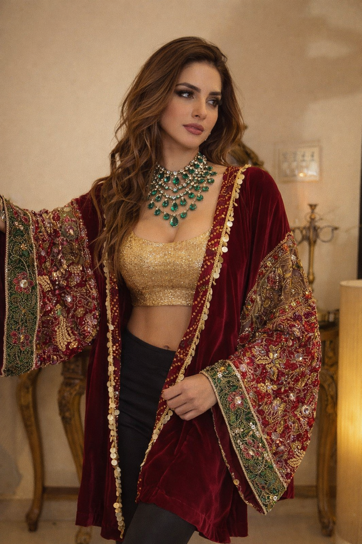 Qila Velvet Kimono