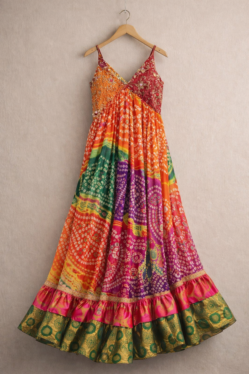 Ghazal Bandhani Maxi Dress